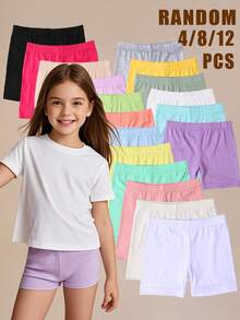 Bộ 12 quần lót nam trơn màu cho bé gái, đồ lót thoải mái mặc hàng ngày, mọi mùa - Nhiều màu - Xem 13