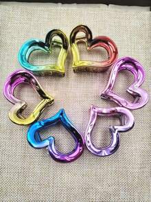 6pcs/4pcs/3pcs/2pcs/1pc New Metallic Dual-Tone Heart Shaped Hair Clips, Sweet Hairpin For Bun, Everyday Wear Cute Hair Accessories Winter Hair Clutch Elegant Claw Clips