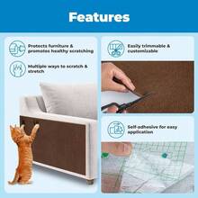 Catify Sloped Sisal Scratchers Indoor Cats, Climbing Ramp Fun And Interactive Indoor, Supports Natural Behaviors, Heavy Duty - Gray - 棕色(78.7 x 15.8 英寸)+ 78.7 英寸長 x 15.8 英寸寬 x 0.2 英寸高 - 查看 3