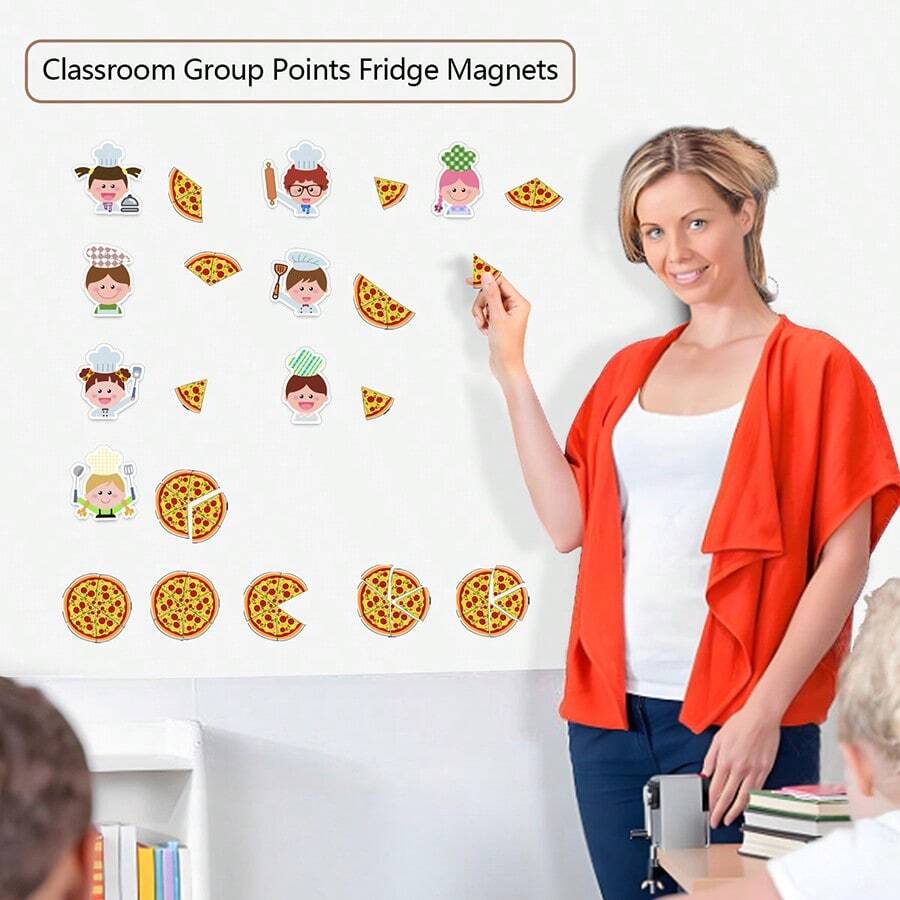 hoojojo 16 Peças/Conjunto Adesivos Magnéticos Recursos Didáticos, Ímãs de Geladeira em Formato de Pizza Fofos, Papelaria Criativa, Ferramentas de Ensino para Professores, Adereços para Jogos em Grupo, Recursos Didáticos Interativos e Divertidos, Decorações de Festa, Suprimentos Educacionais Montessori, Presentes de Feriados e Aniversários, Adequado para Jogos Familiares, Interação em Sala de Aula e Reuniões Multiplayer