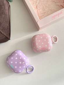 Ins Korean Style Full Screen Polka Dot Letter 4 Earphone Case Pro 3 New Pro 2 Protective Cover 3rd Generation Apple Wireless Bluetooth 3rd Generation 1 2 Shockproof 2nd Generation Purple - Purple - View 10