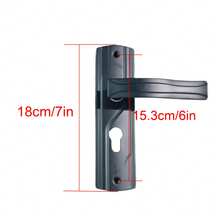 1 Set Elegant Black Metal Door Handle With Silent Hinges - Lever Lock Set For Home And Bedroom, Made Of Durable Manganese Steel, Rust-Proof, Easy Installation, Battery-Free, Home Door Lock - Black - View 3