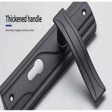1 Set Elegant Black Metal Door Handle With Silent Hinges - Lever Lock Set For Home And Bedroom, Made Of Durable Manganese Steel, Rust-Proof, Easy Installation, Battery-Free, Home Door Lock - Black - View 8