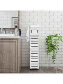 Slim With-Lid PVC Bathroom Tissue Organizer - Modular Narrow Space Cabinet, Fits Under Sink/Vanity, Dustproof & Moisture-Proof - Multicolor - View 2