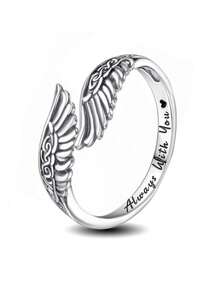 1 pieza Anillo ajustable de plata de ley 925 original con hermosa libélula de circonita para mujeres, niñas y señoras, joyería fina, regalo para citas