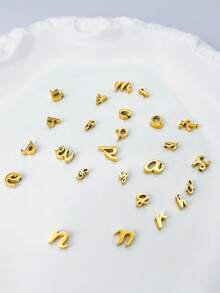 1 件简约百搭不锈钢锆石 26 字母吊坠，手工制作 DIY 项链手链耳环珠宝配饰，送给好友周年纪念礼物