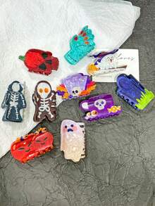 1pc Acrylic Halloween Themed Claw Hair Clip, Suitable For Decorating Hair On The Back Of The Head, Hair Accessory For Party And Street Wear Winter Hair Clutch Elegant Claw Clips