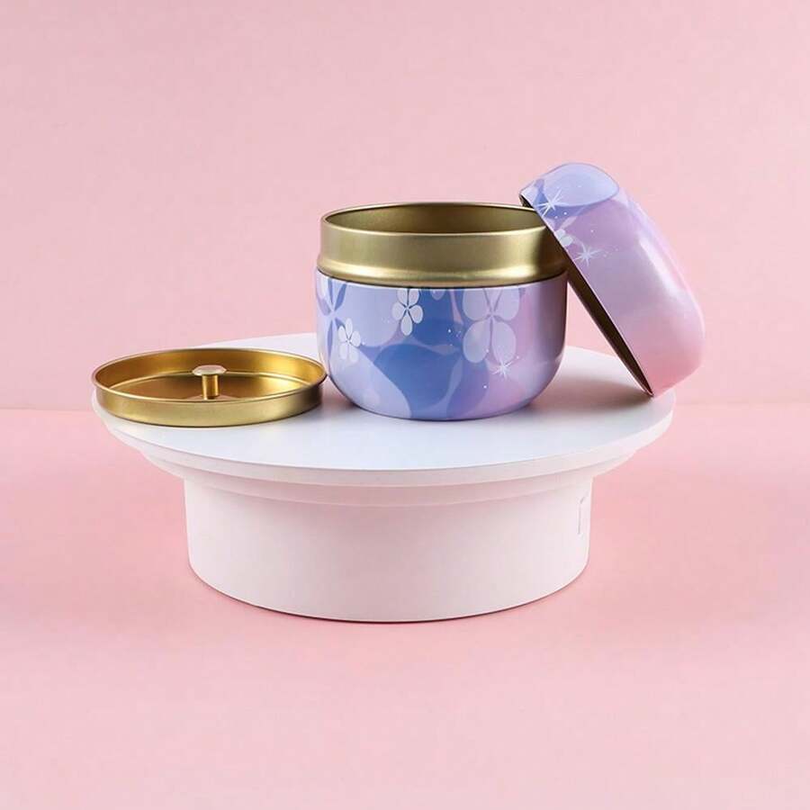 Tebehållare Japanska teburkar Godis Snacks Små runda burkar Mini bärbara plåtburkar Packlåda - Multifärgad - Visa 1