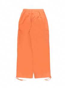 GILIPUR Pantaloni casual a vita alta in tinta unita, stile Y2K, con laccio in vita, adatti per tutte le stagioni, stile semplice e dritto, stile streetwear, vintage, ideali per uscite, regali di Capodanno, San Valentino e vacanze. Appaiono raffinati ma rilassati, ideali per banchetti eleganti, cene informali e serate di concerti. - Arancione - Visualizzare 6
