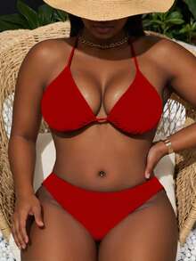 Slaydiva 2025 New Year Party Plus Size Sexy Bikini Set Summer - Red - View 4