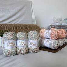 3 Batches Of 50G All Cotton Spray Dyed Yarn [3616] - All Cotton Thread, Handmade Knitting & Crochet Material, Vibrant Dopamine Colors, Suitable For Hats, Scarves And Other Handicrafts. Each Batch Is Approx. 160m ± 177 Yards