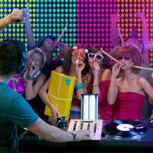 4 Pack Glow In The Dark Party Supplies Neon Streamers Party Decorations Backdrop Blacklight Stars Neon Foil Fringe Curtains Photo Props UV Black Light For Birthday Decoration