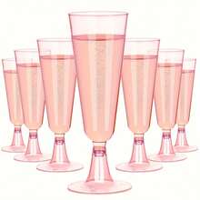 25 Stück 150ml/5oz Champagner Flöten, funkelnde Champagner Bar Becher, klare Sektgläser für Picknicks, Hochzeiten, Partys, Cocktail-Events und Outdoor-Feiern, elegant und einfach zu reinigen