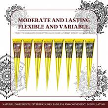 3/4pcs Henna Cream, Brown, Black, Henna Tattoo Cream, Temporary Tattoo, Henna Tattoo Cream Semi-Permanent - Nhiều màu - Xem 5