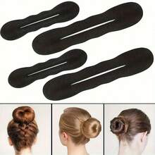 3/2/1pc Boho Style Hair Bun Creators,Lazy Hair Curler Bun Clips Magic Beauty Hair Hairstyle Foam Sponge Donut Maker Ponytail Bun Maker - Non-Woven Fabric, No Power Needed, Perfect For Daily Use,Stylish Black Foam Rolls For Women, Stylish Hair Accessory | Bohemian Style | Durable Hair Tool, Hair Styling Tools