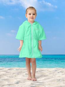 1pc Princess Crown Embroidered Microfiber Children Hooded Bath Towel, Absorbent Soft Warm For Swimming, Spa, Bathing, Girls Bathrobe, Cloak, Cape