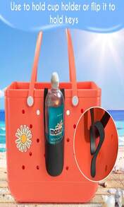 AIERSA Inserts Hooks Accessories For Bogg Bags, Charms Key Holder Carabiner, Pouch Earphone Tassel Keychain Cup Holder Attachment Compatible With Simply Southern Rubber Beach Totes - ColorA - View 8