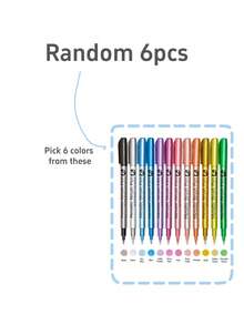 GN550BR Soft Head Metallic Gloss Acrylic Marker Pen 2/4/12/24pcs, Metal Color Signature Pen, Can Be Used For Ceramic Glass Plastic And Other Signatures, School Office Necessary, April Fool's Day Easter Gift