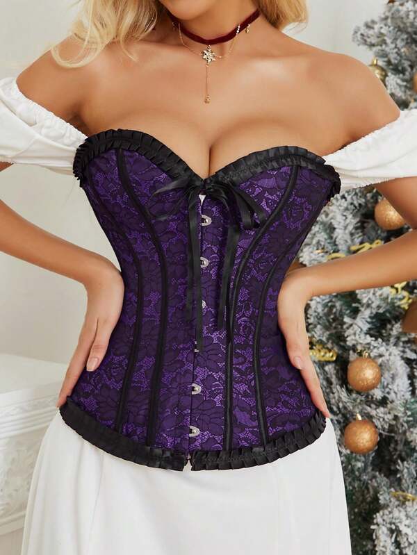 Nouveau Top corset à lacets cœur rouge et noir pour l'automne, dos nu avec lien, vintage sexy et élégant, bustier court, convient pour le port quotidien, les fêtes, les rendez-vous, Halloween, le thème rétro, la tenue de Noël