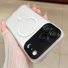 Funda magnética traslúcida mate compatible con iPhone 17 Air 16 15 14 13 12 11 Plus Pro Max para protección de cámara MagSafe Bumper