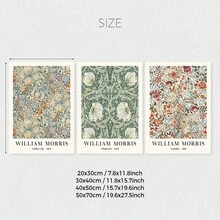 Set Of 3 Vintage Botanical William Morris Wall Art Prints, William Morris Museum Exhibition Art Canvas Posters, Floral New Artistic Style Printing, Gallery Wall Art, Retro Flower Poster, Aesthetic Room Decoration, Living Room Decoration, Home Decoration, Unframed Gifts Birthday Graduation - Color - View 12