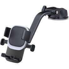 Soporte universal para teléfono de coche, soporte de montaje para teléfono con fuerte succión para salpicadero/escritorio, soporte de teléfono celular montado en el tablero de manos libres para todos los teléfonos inteligentes - Negro