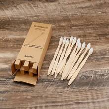 10-Pack Bamboo Toothbrushes For Adults, Soft Nylon Bristles, Full-Size Head, Gentle Firmness, Unisex Dental Care Set - 10 件不同顏色 - 查看 7