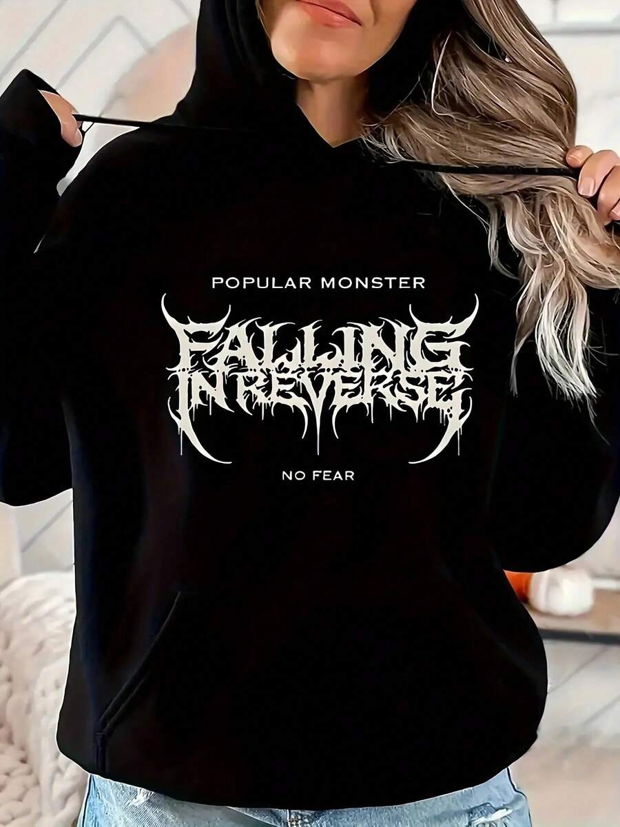 Chaqueta con Capucha Gráfica de Rock Falling In Reverse - Negro 17 - Ver 1