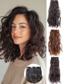 25厘米/35厘米合成发卷发迷你发垫头发黑棕色深棕色接发女士接发蓬松发垫