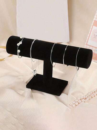 1pc Elegant Velvet Jewelry Display Stand, Suitable For Watches, Necklaces And Bracelets, Fashionable Women's Desktop Organizer, Perfect Gift For Valentine's Day, Christmas And New Year, Also Ideal For Home Decor And Special Occasions, Showcases Your Beloved Accessories And Adds A Touch Of Luxury To Your Space.,Room Decor