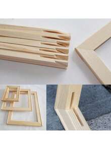 SESE HOME - 1 set DIY 4 barres en bois Cadre photo en bois sur canevas (nécessite un assemblage)(sans verre) Cadre photo en bois de pin DIY Peinture à l'huile canevas Décoration murale Peinture Cadre photo en diamant Bande de bois épaisse Cadre photo en soie Peinture Pratique Décoration d'intérieur