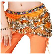 肚皮舞服装闪光亮片流苏裙，时尚舞蹈腰带裙，适合肚皮舞 - 彩色 - 查看 22