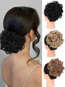 Synthetic Wig Hair Band Elastic Large Steel Comb Pull Flower Hair Pack Wavy Ponytail Natural Simulation Curly Hair Seamless Messy Hair Band Hair Pack - Multicolor - View 1