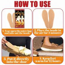Calentadores de plantilla para los pies - Plantillas desechables calientes - Calor durante 12 horas - Plantillas activadas por aire - Plantillas con calefacción por aire - Para los dedos de los pies - Plantillas para hombres y mujeres