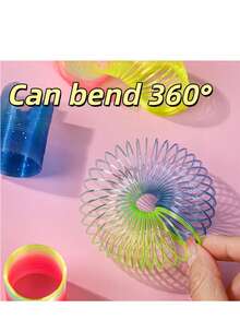 5pcs/10pcs/20pcs Mini Plastic Spiral Springs Toys, Decompression Spiral Mini Spring Loose Toys - Multicolor - View 4