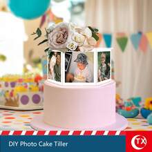 TX 1set 8pcs Transparent Acrylic Photo Frame Cake Stand, DIY Hexagonal Cake Layer Separator, Tabletop Decoration For Wedding, Birthday, Graduation, Anniversary Themed Cake Display, Customize Cake Presentation - Transparent - View 7