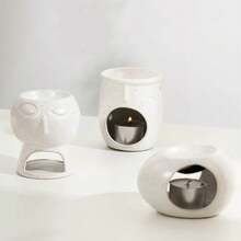 1PC Nordic-Style Simple Ceramic Candlestick Desktop Decorative Items, Creative Face Aroma Diffuser Decoration, DIY Handicrafts, Gift Decoration, Home Decorative Items