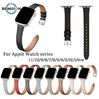 BEIMUSON Suitable For Apple Watch Strap Series 11/10/9/8/7/6/5/4/3/2/1/SE/Ultra Universal, High Quality PU Leather Wristband Lightweight Breathable Fashionable Women's Style For Series 38mm 40mm 41mm 42mm 44mm 45mm 46mm 49mm