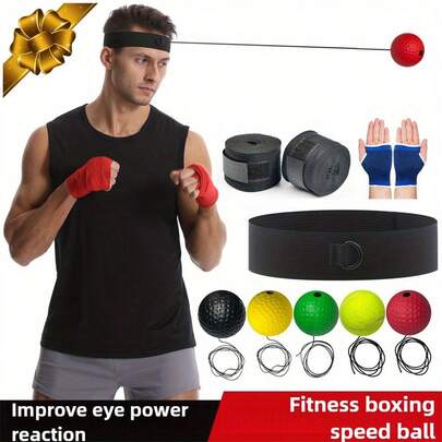 Pelota de reacción ajustable montada en la cabeza - Entrenamiento de velocidad mágico Fitness y entretenimiento para uso doméstico, equipo de ejercicio de agilidad y reflejos con agarre texturizado | Diseño de mano, equipo de entrenamiento versátil, construcción duradera, accesorio de fitness, entrenadores deportivos