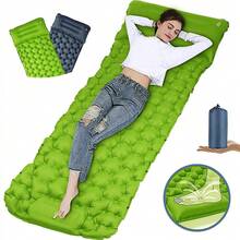 Camping Sleeping Pad, Ultralight Inflatable Camping Mat With Pillow Built-In Foot Pump Portable Inflatable Sleeping Pads Compact For Outdoor Camping, Backpacking, Hiking Tents Spacious And Compact Camping Mat With Quick Setup - Navy Blue - View 4