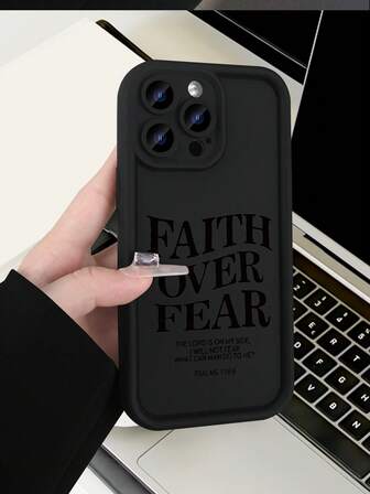 1pc Minimalist Slogan Full Body Shockproof Phone Case, Anti-Slip Protective Cover Compatible With IPhone & Galaxy