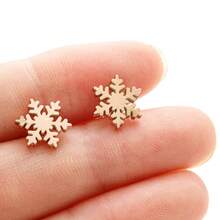 1 Paar modische Ohrstecker, Edelstahl, Schneeflocken Ohrringe, geeignet für Partys und den täglichen Gebrauch, Weihnachtsgeschenke