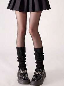 6/2/1 双纯色腿套，时尚保暖，适合返校、秋冬季、休闲、度假、圣诞派对穿着，冬季保暖脚踝，手腕保护必备，适合节日派对装饰、家居装饰、冬季户外保暖必备：保持脚踝和腿部温暖。 - 彩色 - 查看 6