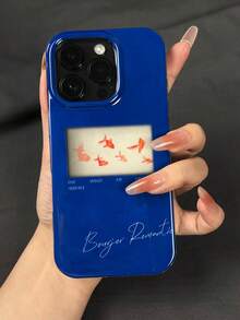Creative Fashion Koi Pattern Blue Phone Case Compatible With IPhone 17 Pro Max 17 Pro 15 16 Pro Max 14 Pro 17 Air Plus 13 12 11 17 Soft Back Cover - الأزرق - مشاهدة 15