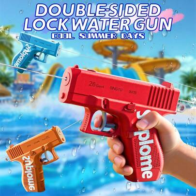 1pc Prank Water Gun Toy, Handheld Manual Dual-Direction Water Gun, Mischievous Water Toy For Summer, Children Outdoor Swimming Pool Toy, Trick Friends, Holiday Gift
