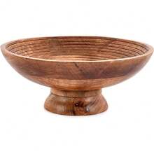 Mango Wood Round Shaped Serving Bowl For Fruit,Dessert Platter Tray Dish Kitchen Dining Fruit,Dessert,Snack (12" X 12" X 5") - 預設 - 查看 2