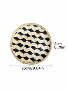 1 件竹制装饰托盘、家用干燥储物篮、家居用品、节日礼物创意家用盘子、迷你竹制品 | 适合所有季节使用 - 彩色 - 查看 16