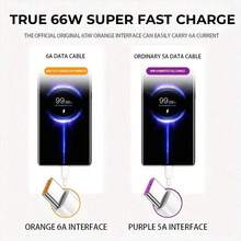 Cable cargador USB C súper rápido NNBILI 6A 66W, cable de carga súper rápida de USB A a Tipo C compatible con Huawei y