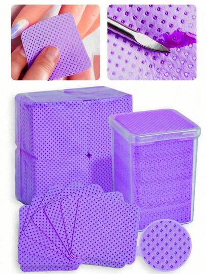 2000/1000/200pcs Nail Wipes - Professional Lint-Free Nail Polish Remover Pads, UV Gel Cleansing Tissues, Unscented Manicure Prep And Finish Nail Art Cleaning Tool(Purple)