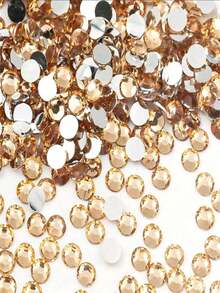 2000 pezzi/1000 pezzi/500 pezzi/300 pezzi 3-6mm Strass in resina piatti color champagne, gemme rotonde in gel per realizzare accessori, scarpe, vestiti, cosmetici, borse, decorazioni - Dorato - Visualizzare 9